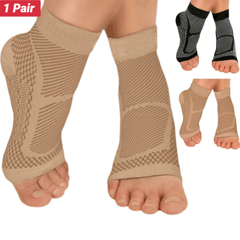 Ankle Brace - スポーツ用足首サポーター、圧迫スリーブ、足底筋膜炎ソックス、アキレス腱炎、関節痛、腫れ、踵骨棘、ニットタイプ