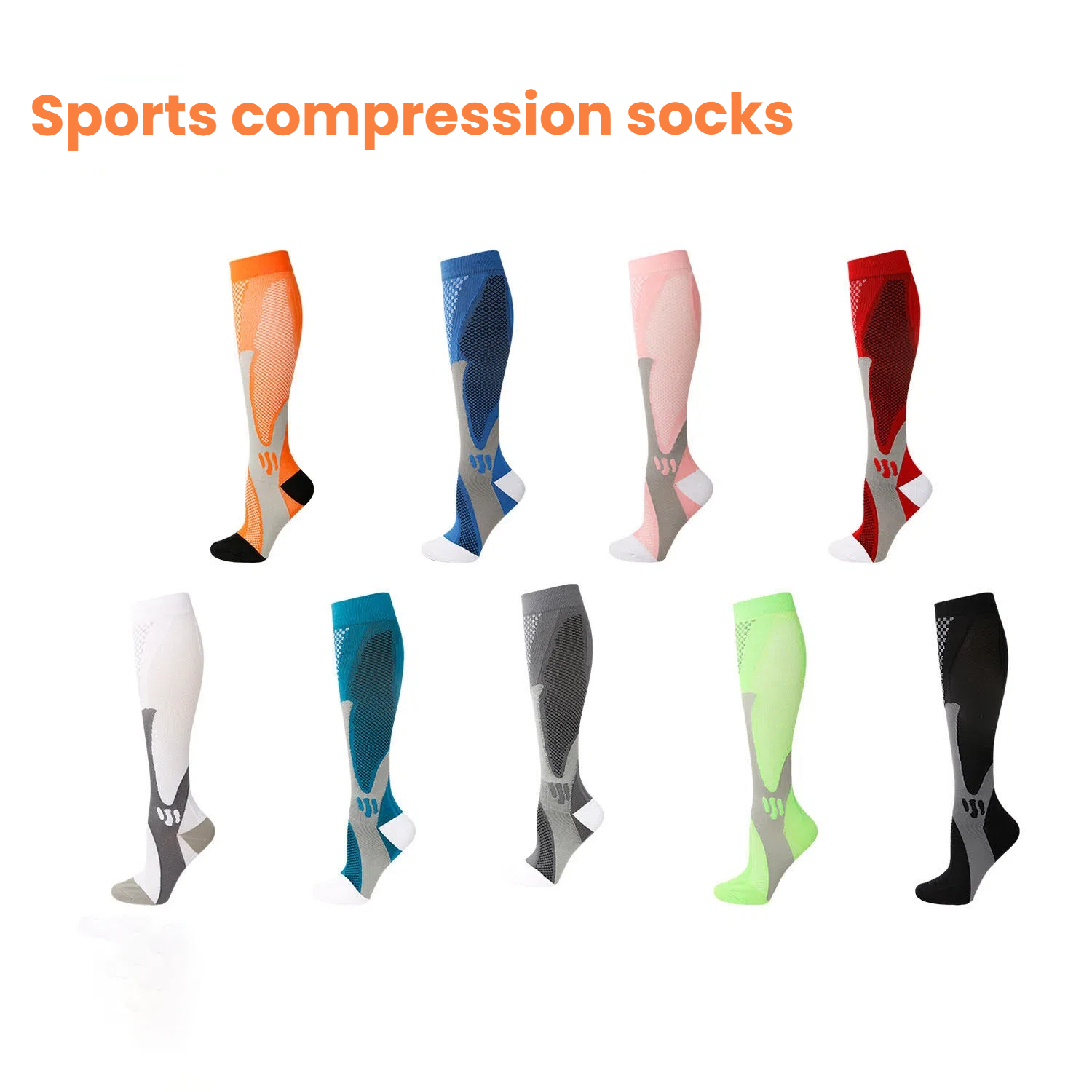Sports Socks - クロスボーダーナイロン圧縮ソックス男性女性用サイクリングランニングサッカーソックスアウトドアスポーツソックス