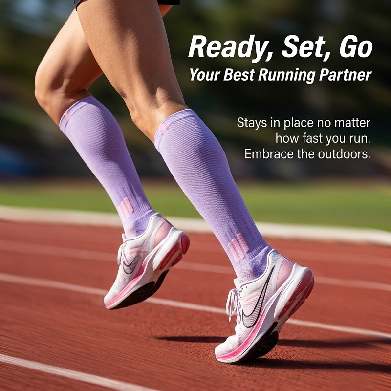 Sports Socks - 1/6 ペア女性の夏のフィットネスランニングロングソックス縄跳び圧縮弾性痩身脚圧ロングチューブヨガソックス