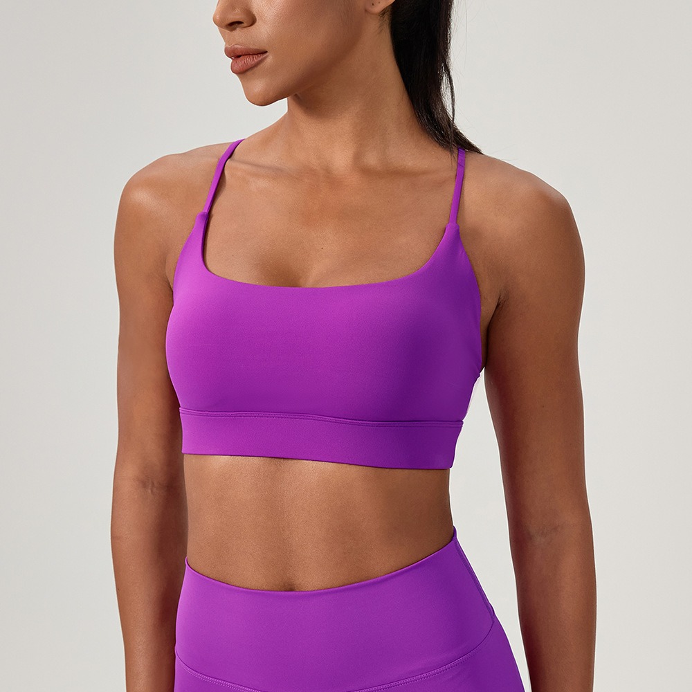 Running Belt - 女性のセクシーなヨガブラクロスストラップ通気性フィットネススポーツブラランニングフィットネスワークアウトスポーツブラジムトレーニングブラ