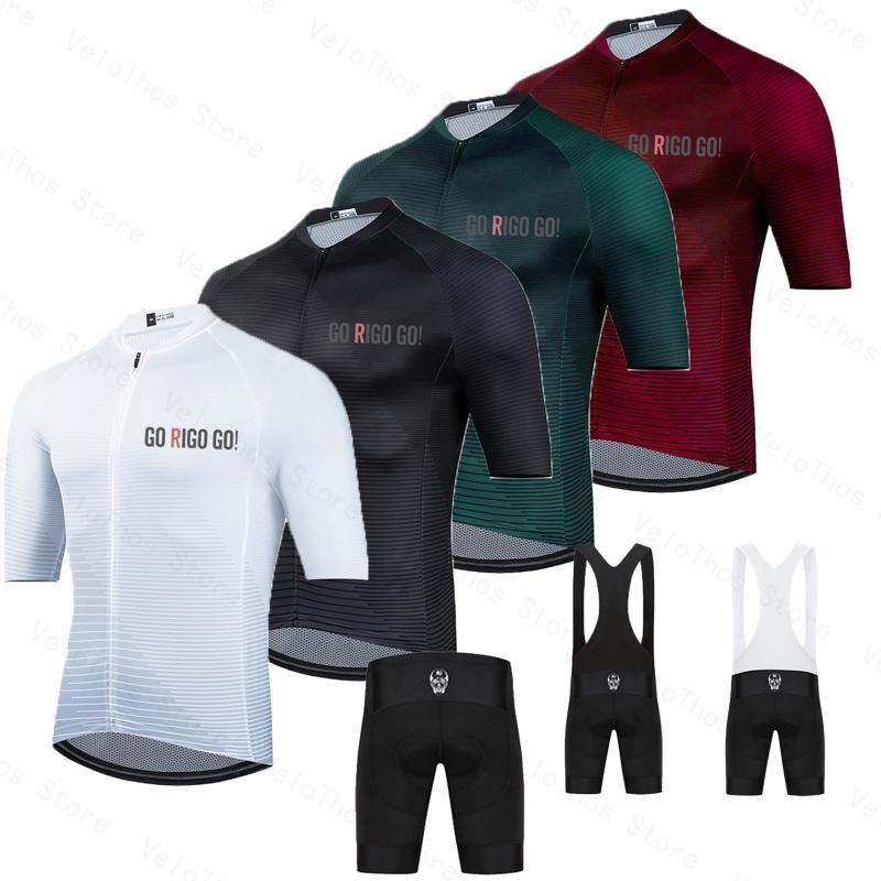 Race Bib - ゴーリゴーゴーサイクリングセット半袖ジャージとビブショーツプロレースメンズサマー通気性自転車ウェアスーツMTBロパマイヨ