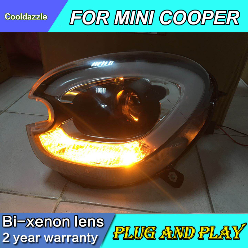 Running Headlamp - BMWミニカントリーマンR60用LEDヘッドランプフロントライトアセンブリ2個（2010年～2016年式）LEDデイタイムランニングライト付き