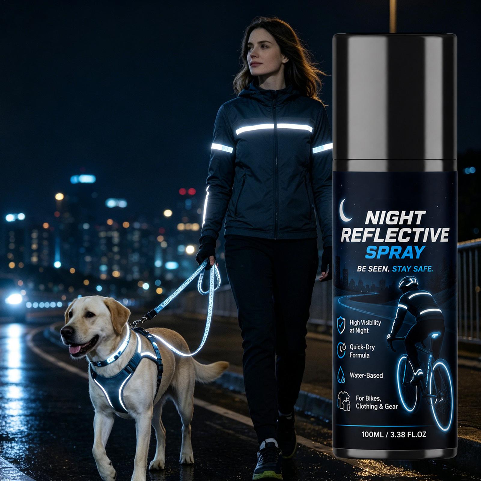 100mlの夜間反射スプレー。ランニング、サイクリング、ハイ - Running Visibility Gear のレビューと価格