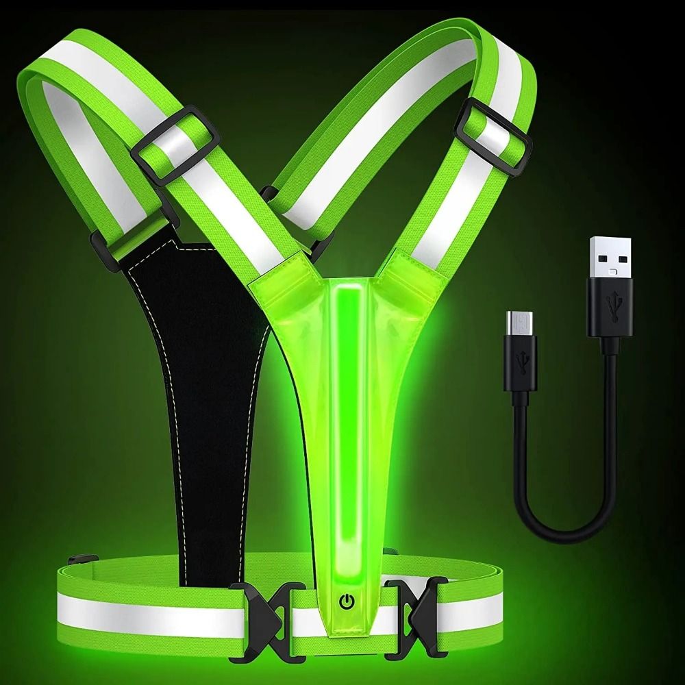 USB充電式LED反射ベスト。高視認性反射ストラップ付き。ラ - Running Visibility Gear のレビューと価格
