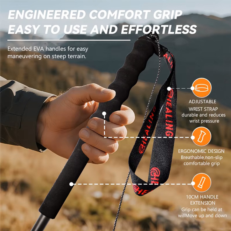OKHEALING 110g 超軽量 5段折りたたみ式カーボ - Trekking Pole Carbon のレビューと価格
