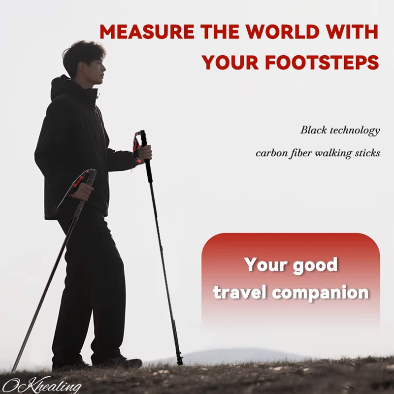 OKHEALING 110g 超軽量 5段折りたたみ式カーボ - Trekking Pole Carbon のレビューと価格