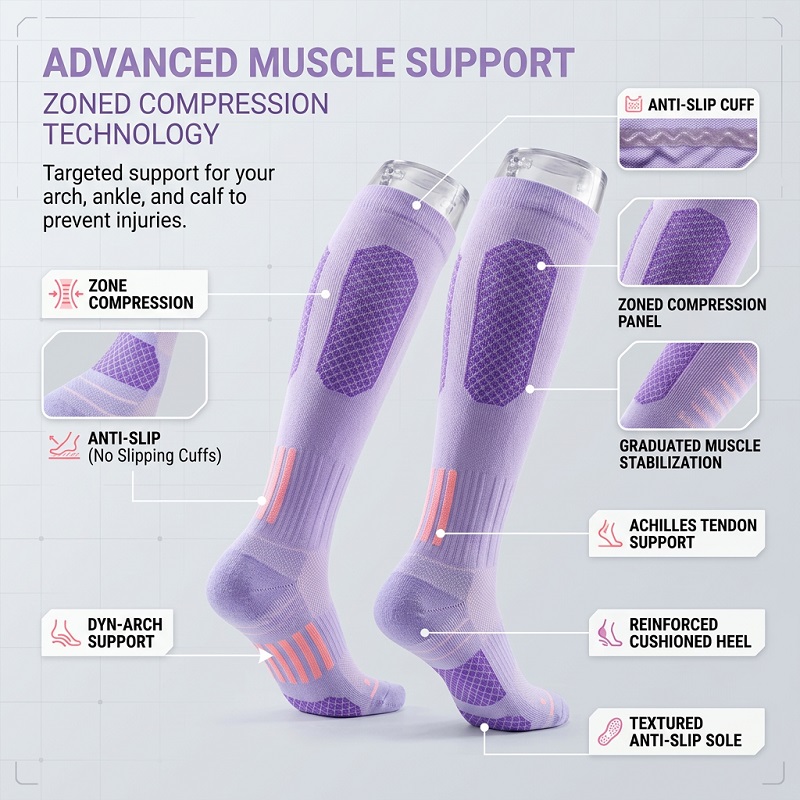 1/6 ペア女性の夏のフィットネスランニングロングソックス縄 - Sports Socks のレビューと価格