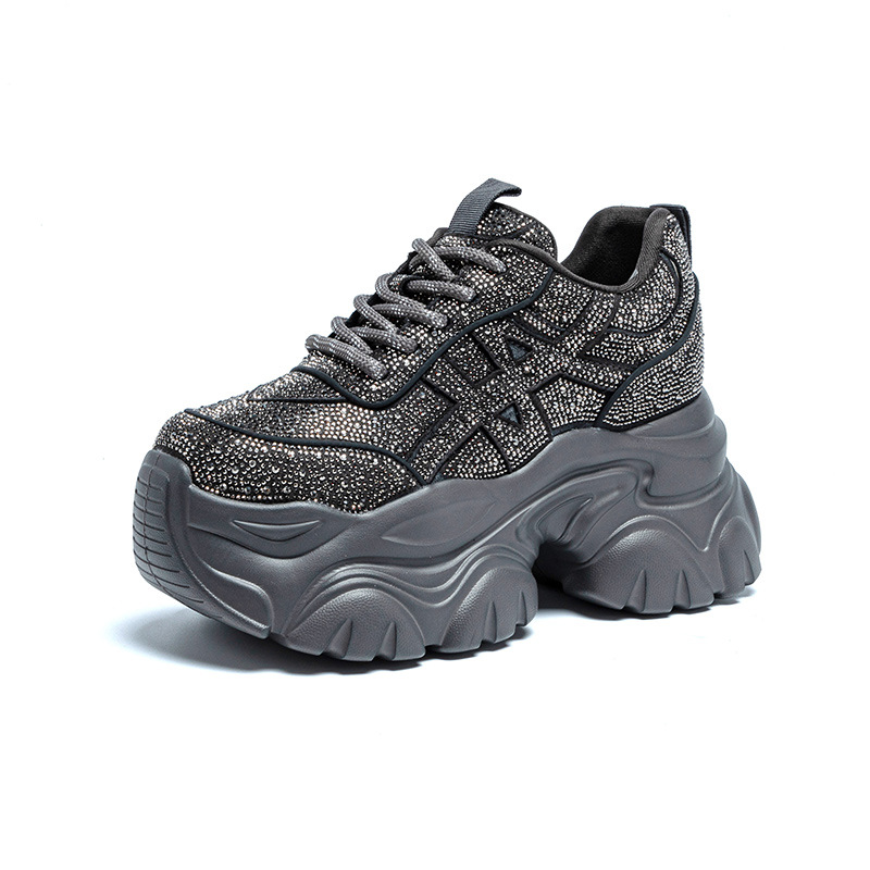 レディーススニーカー、レースアップ、ハイヒール、プラットフォ - Running Shoes Women のレビューと価格