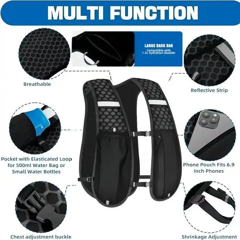 ユニセックス、防水・通気性に優れたスポーツベスト。軽量で、ラ - Hydration Vest のレビューと価格