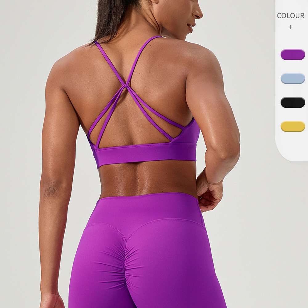 女性のセクシーなヨガブラクロスストラップ通気性フィットネスス - Running Belt のレビューと価格