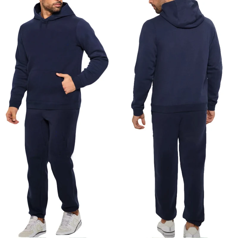 クラシックなメンズ無地トラックスーツ、フード付きスウェットシ - Joggers Pants のレビューと価格