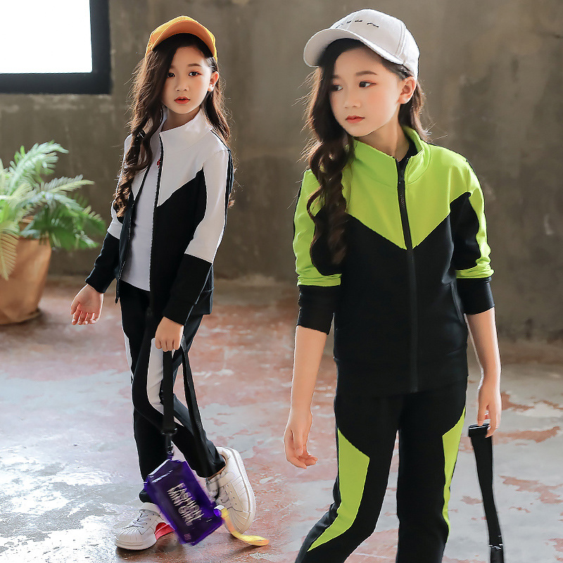 春秋子供服女の子長袖スポーツスーツジャケット + パンツ 2 - Running Gear Kids のレビューと価格
