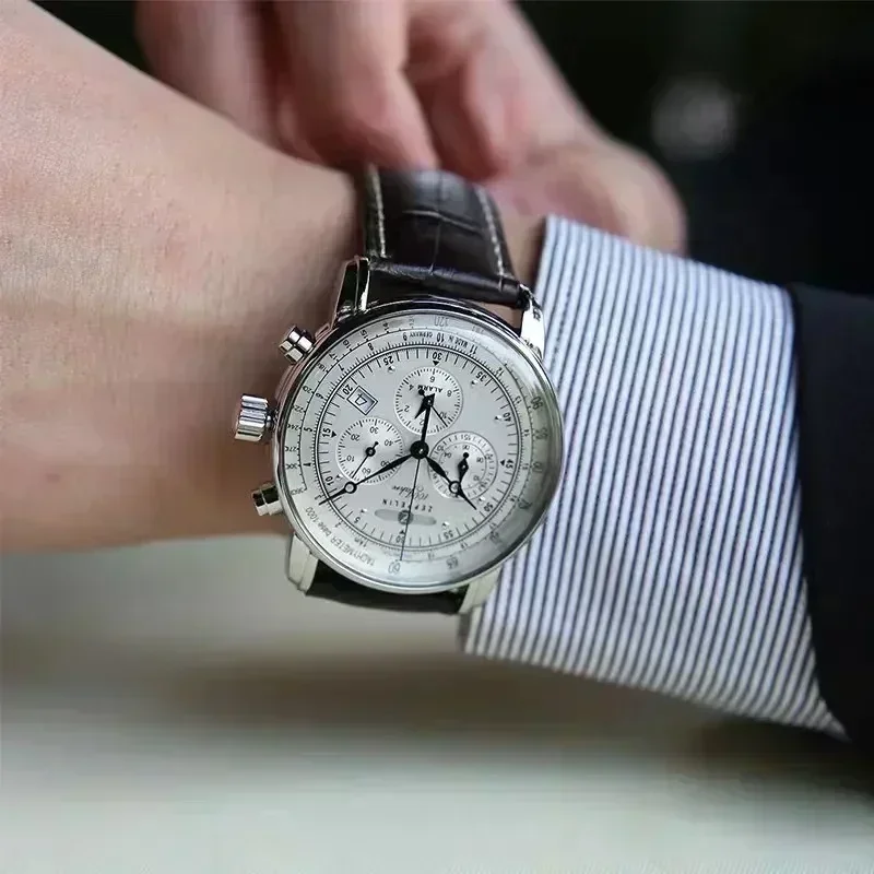 2026 ニューゼペリン自動日付腕時計三眼ランセコンド多機能 - Running Watch のレビューと価格