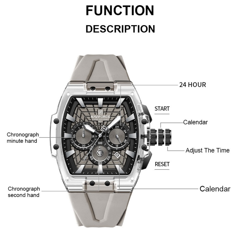 NAVIFORCE メンズ 5ATM防水多機能クロノグラフ腕 - Running Watch のレビューと価格