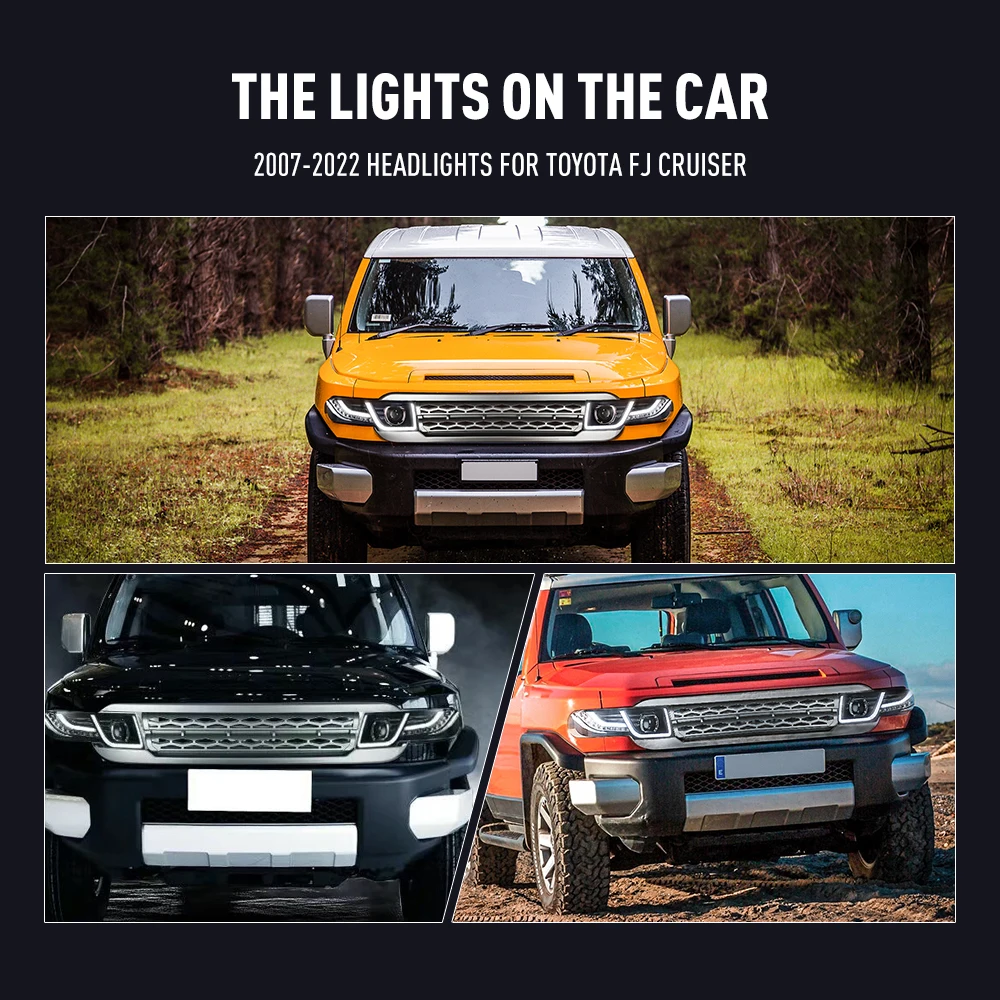 2 個カースタイリングヘッドランプトヨタ FJ クルーザー  - Running Headlamp のレビューと価格